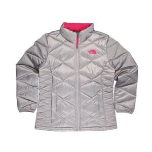The North Face Girls Quilted Full Zip Puffer Jacket Outdoor Gray Small (7/8)‎